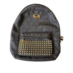 Michael Kors Leather Studded Monogram Backpack